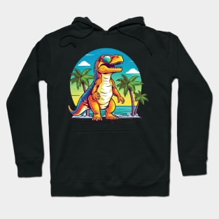 T rex on the beach Hoodie